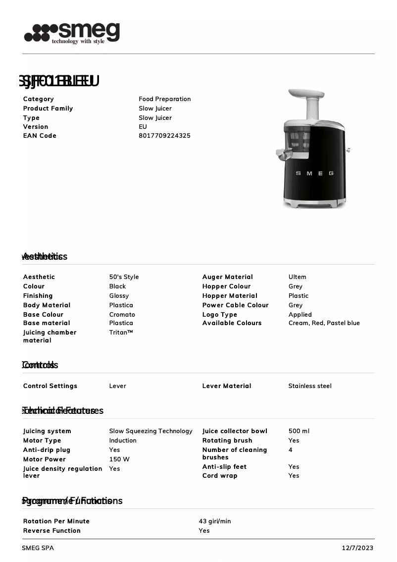 Image de la première page du manuel de l'appareil SJF01