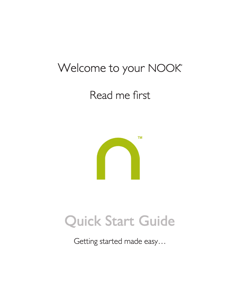 Page n°1 - Manuel utilisateur Barnes & Noble Nook 1st Edition
