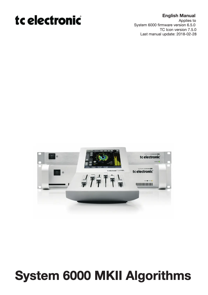 Page n°1 - Manuel utilisateur TC Electronic Broadcast 6000 MKII