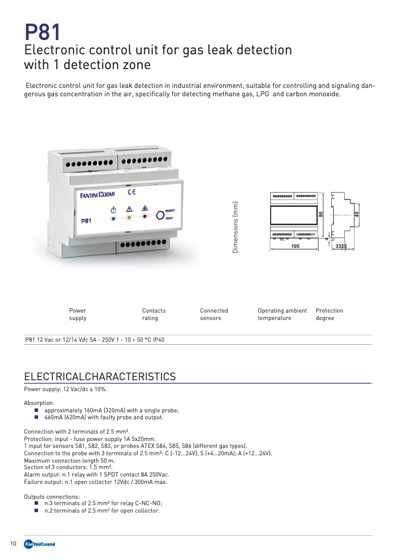 Page 1 de la notice Manuel utilisateur Fantini Cosmi P81