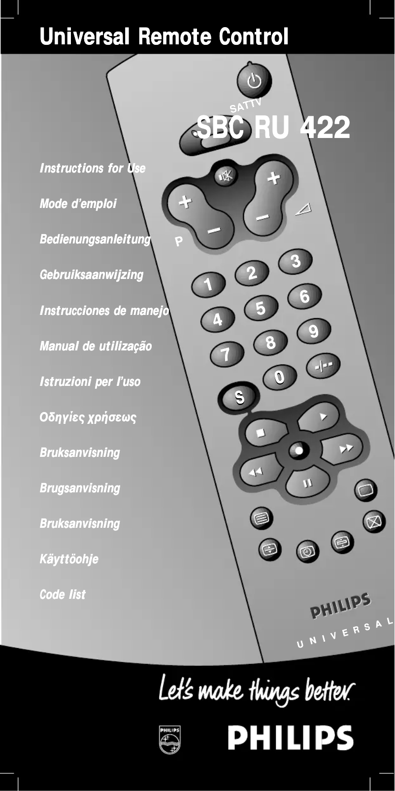Page n°1 - Manuel utilisateur Philips SBC RU 422