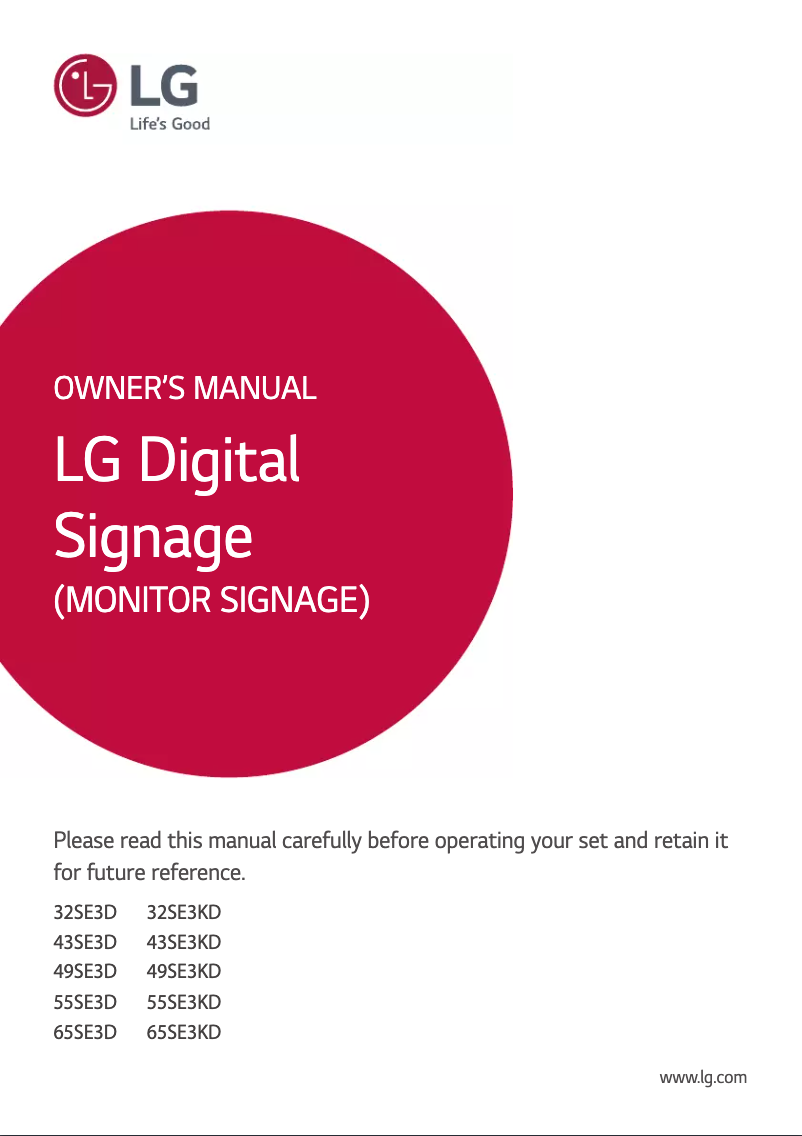 Página 1 del manual Manual de usuario LG 43SE3DB