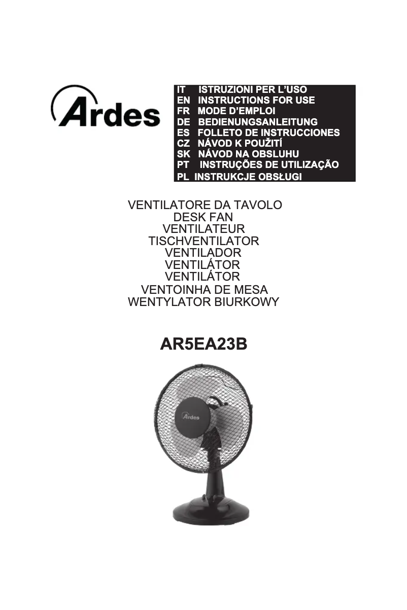 Page 1 de la notice Manuel utilisateur Ardes AR5EA23B