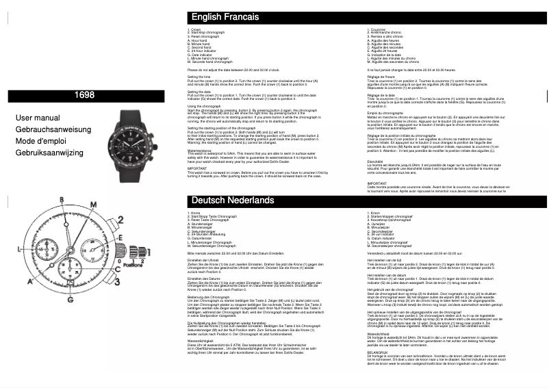 Page n°1 - Manuel utilisateur Davis Steward 1698