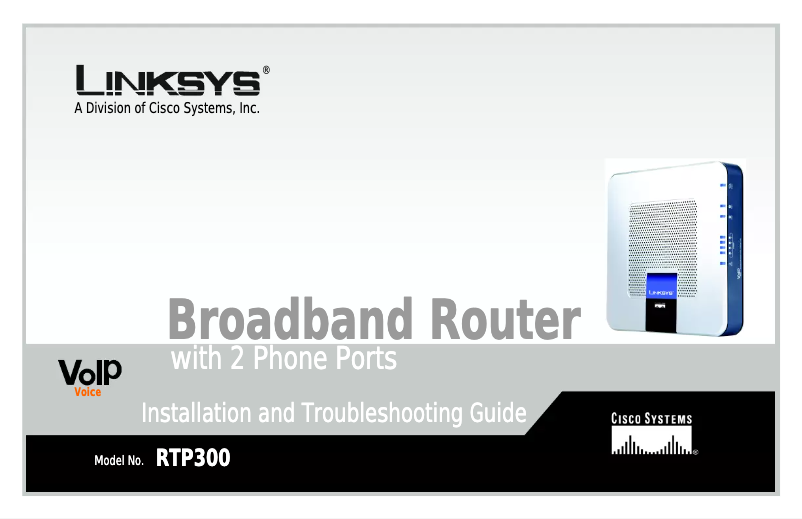 Page n°1 - Manuel utilisateur Linksys RTP300