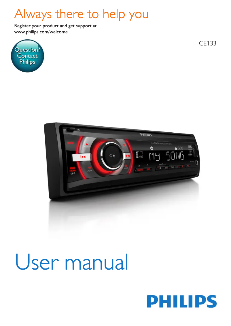 Image de la première page du manuel de l'appareil CarStudio CE133