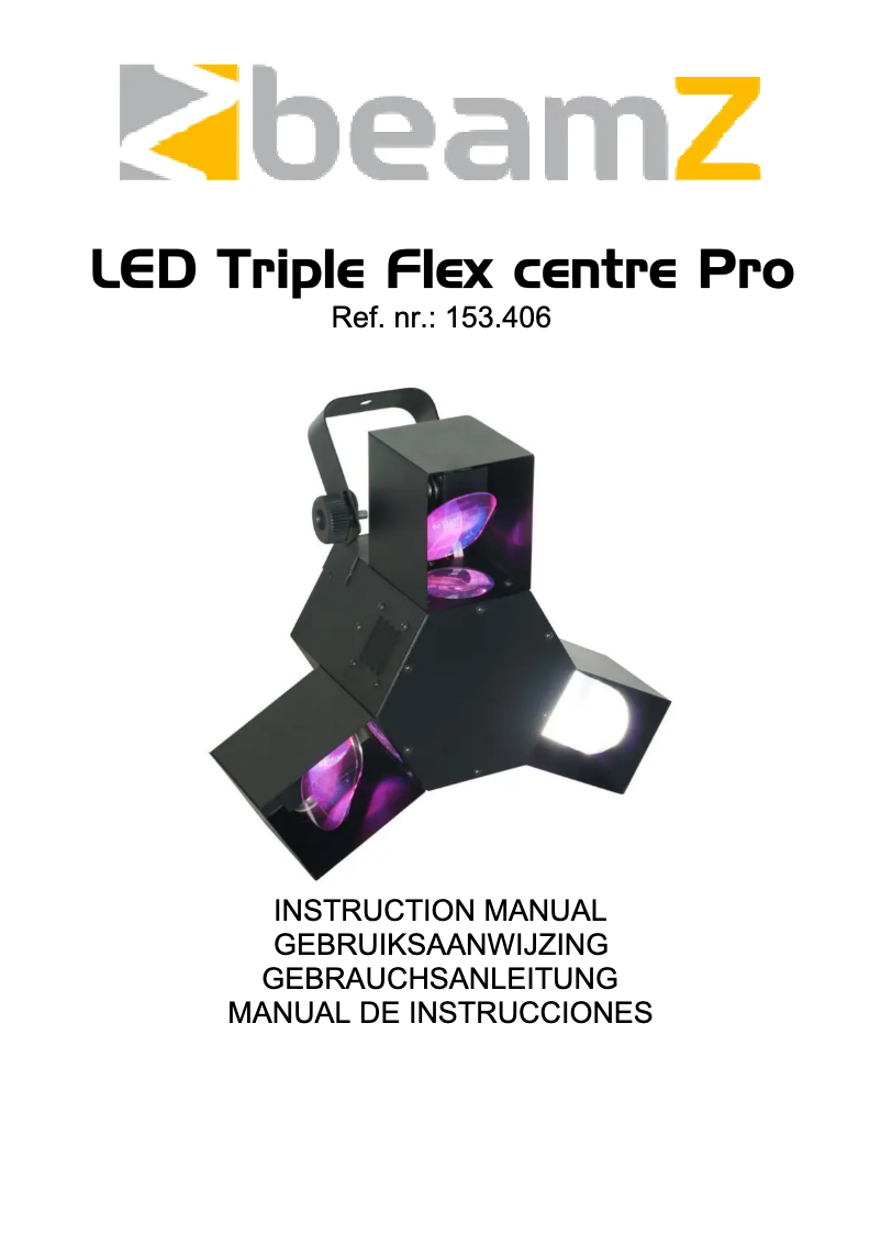 Image de la première page du manuel de l'appareil LED Triple Flex centre Pro