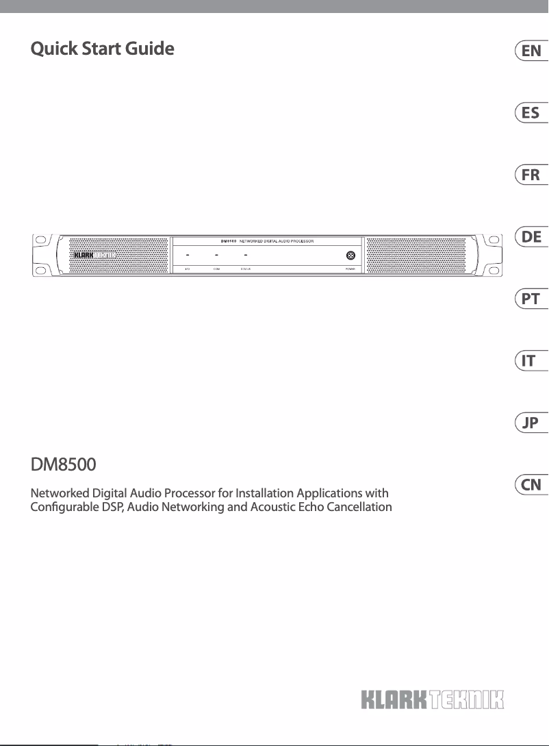 Page 1 de la notice Manuel utilisateur Klark Teknik DM8500
