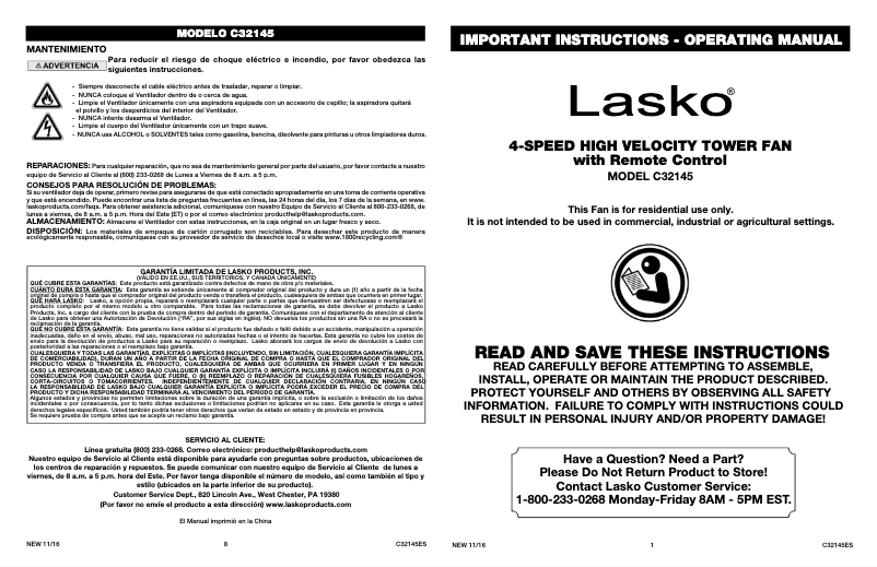 Image de la première page du manuel de l'appareil C32145