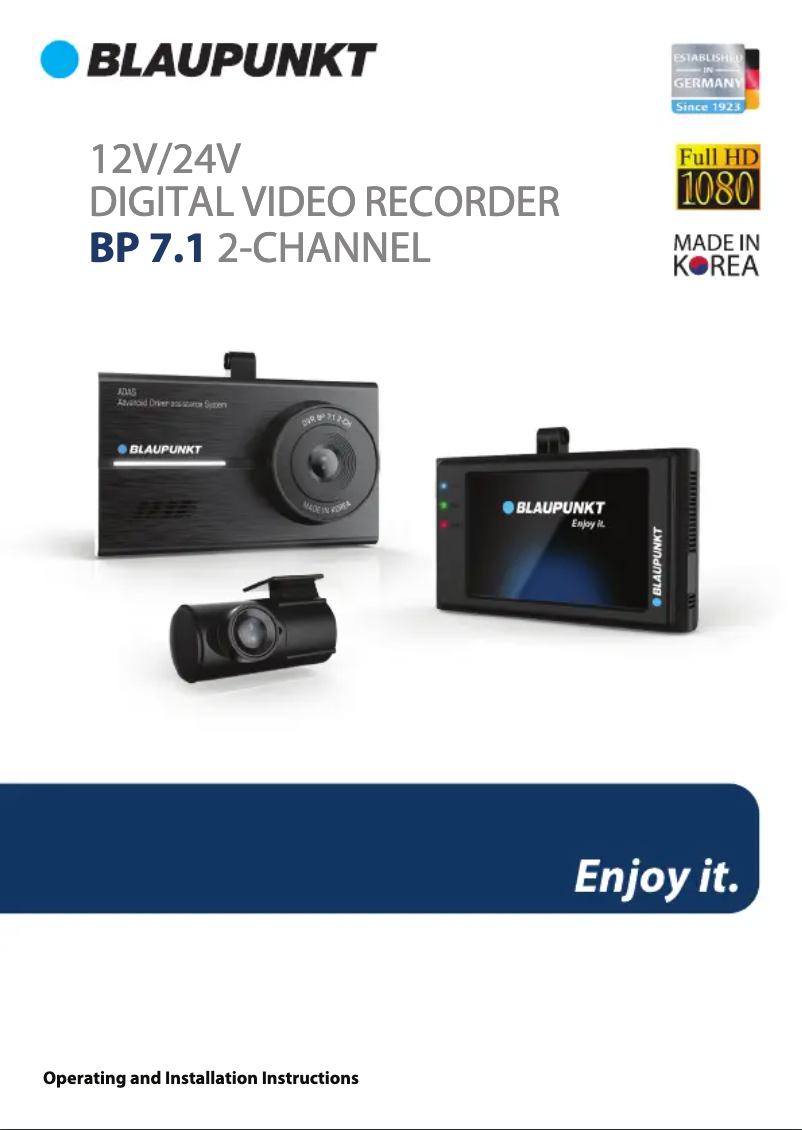 Page n°1 - Manuel utilisateur Blaupunkt BP 7.1A