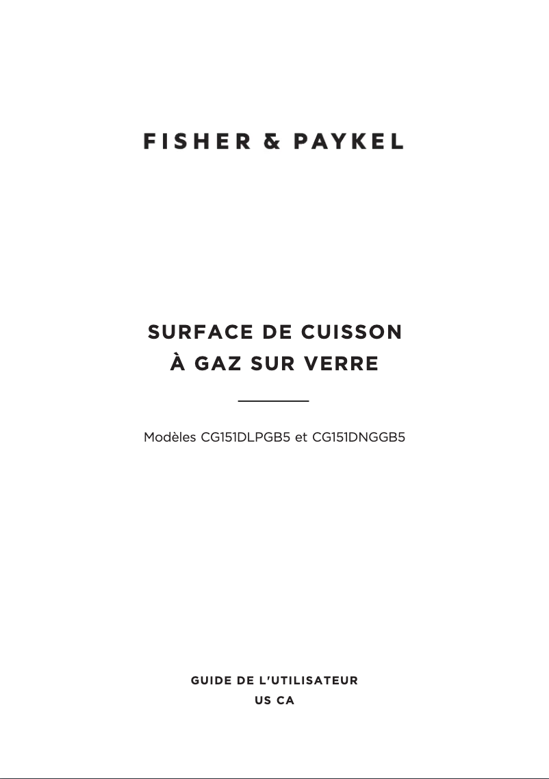 Page n°1 - Manuel utilisateur Fisher & Paykel CG151DNGGB5
