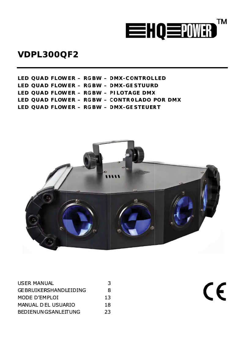 Image de la première page du manuel de l'appareil Led Quad Flower