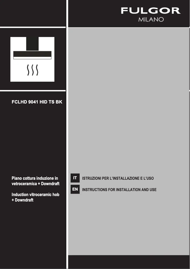 Page 1 de la notice Guide d'installation Fulgor Milano FCLHD 9041 HID TS BK/2