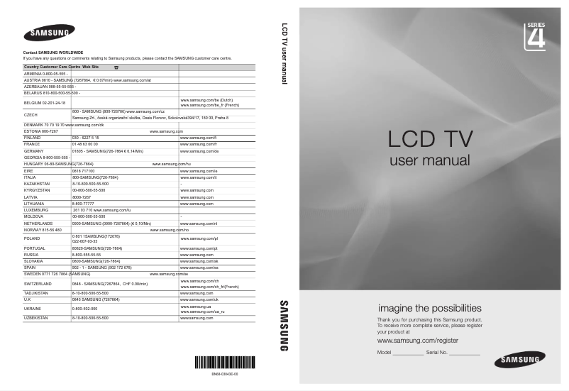 Page n°1 - Manuel utilisateur Samsung LE19C430C4W