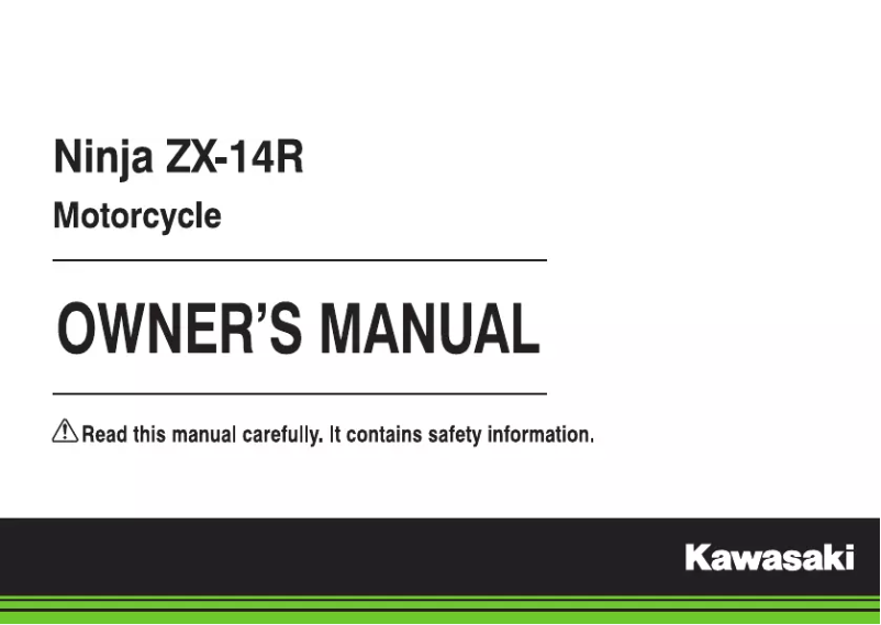 Image de la première page du manuel de l'appareil Ninja ZX-14R ABS SE (2018)