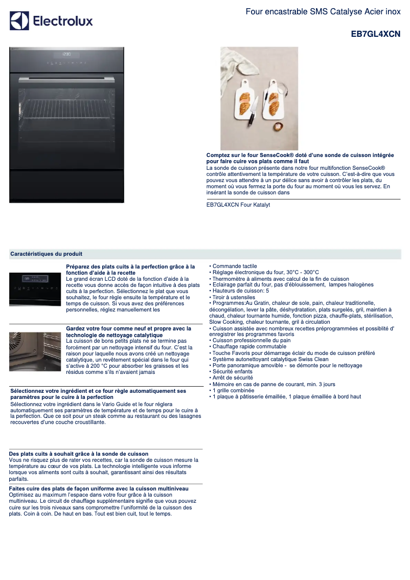 Página 1 del manual Ficha técnica Electrolux EB7GL4XCN