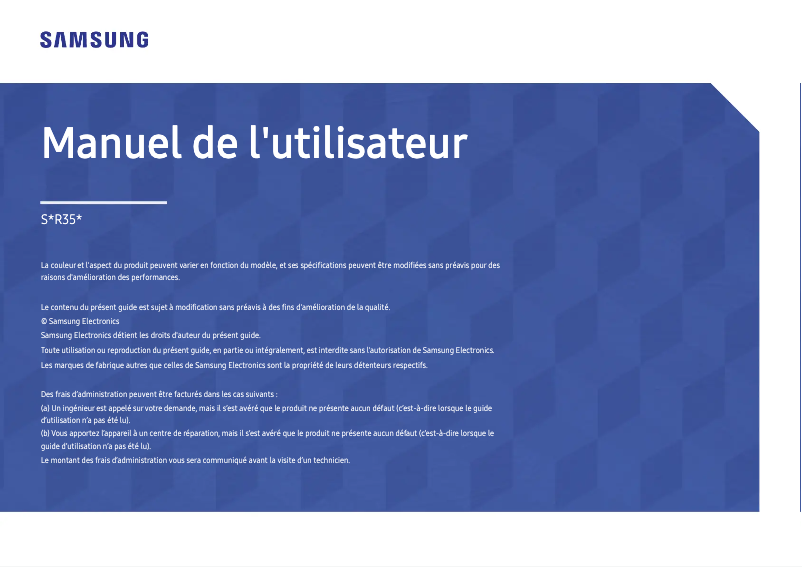 Page 1 de la notice Manuel utilisateur Samsung LS24R356FHUXEN
