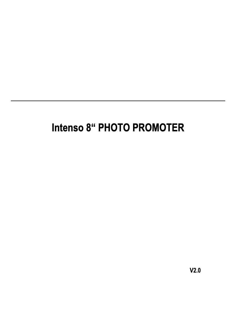 Image de la première page du manuel de l'appareil PhotoPromoter 8"