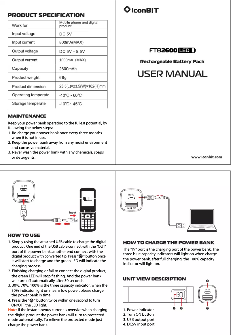 Image de la première page du manuel de l'appareil FTB2600LED
