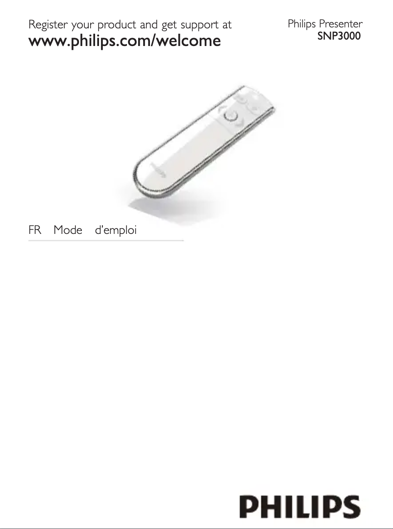 Page 1 of the manual User Manual Philips SNP3000U