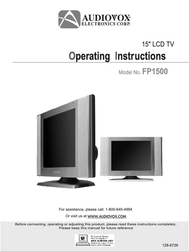Image de la première page du manuel de l'appareil FP1500