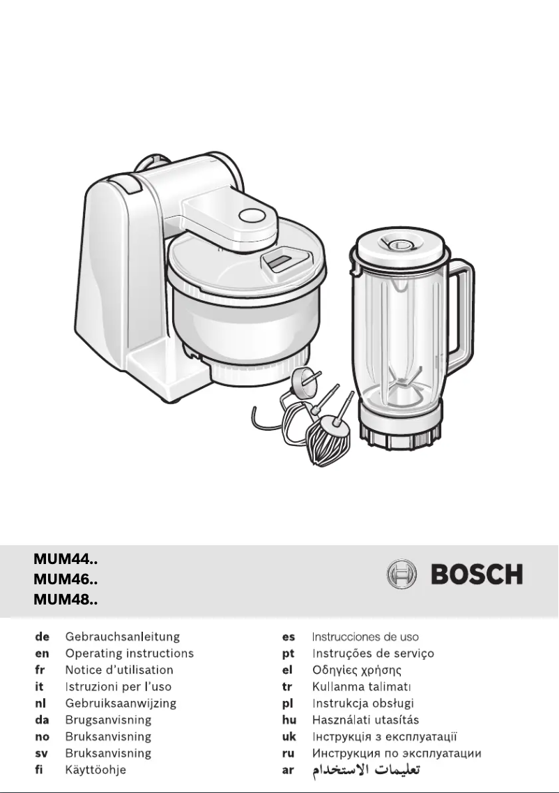 Page n°1 - Manuel utilisateur Bosch MUM48A11