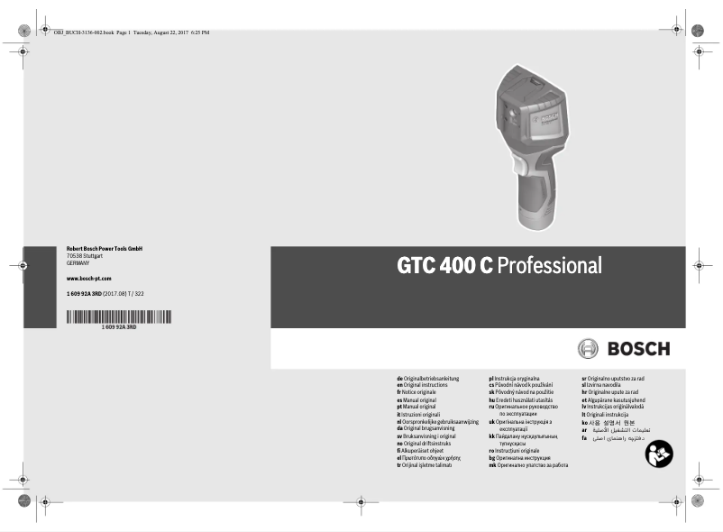 Page n°1 - Manuel utilisateur Bosch GTC 400 C Professional