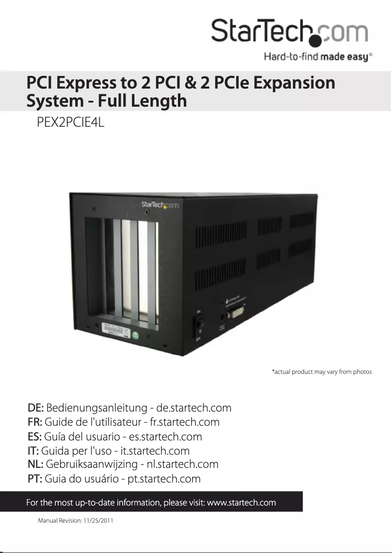Image de la première page du manuel de l'appareil PEX2PCIE4L