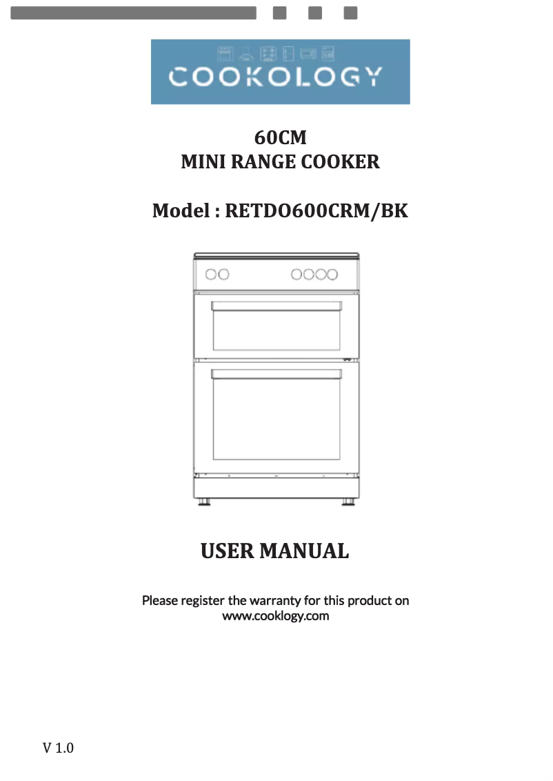 Page n°1 - Manuel utilisateur Cookology RETDO600BK