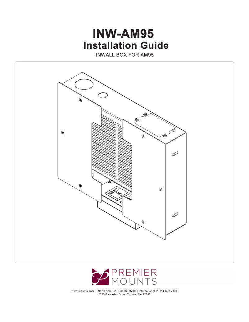 Page 1 de la notice Manuel utilisateur Premier Mounts INW-AM95