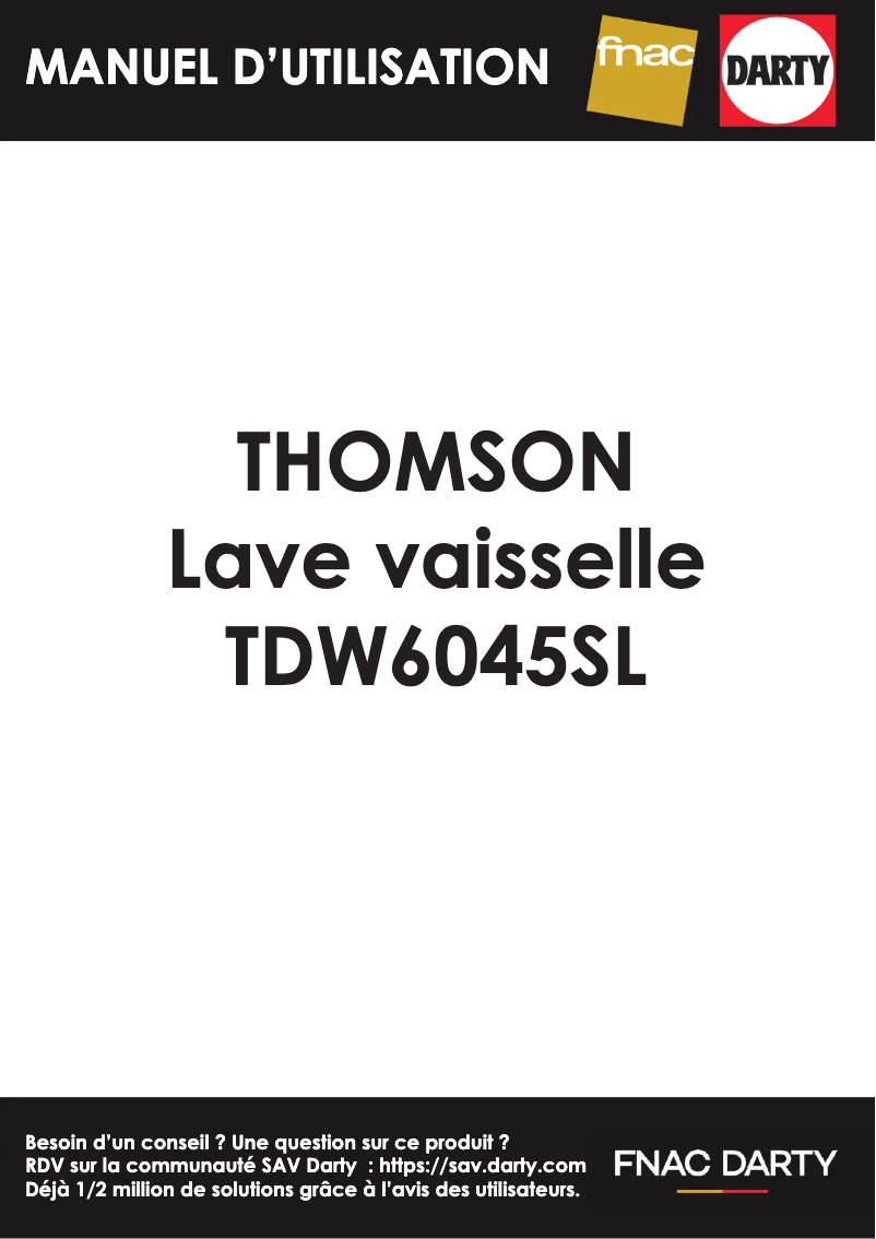 Page n°1 - Manuel utilisateur Thomson TDW6045SL