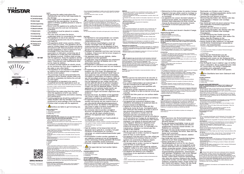 Page 1 de la notice Manuel utilisateur TriStar FO-1107