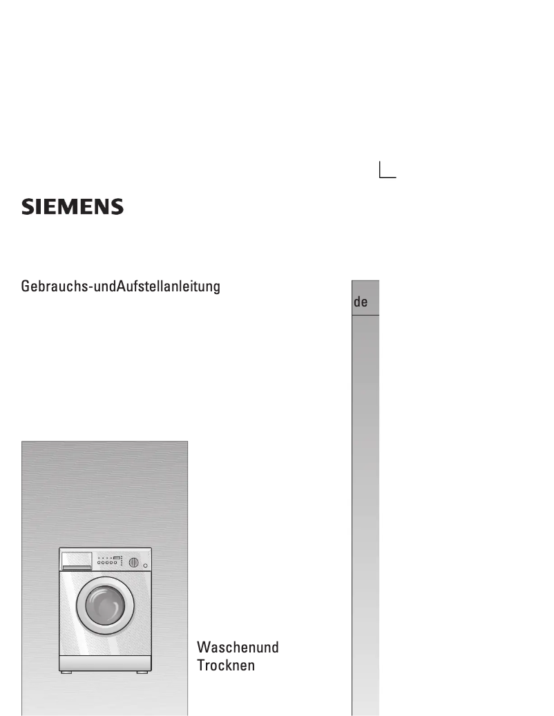 Page n°1 - Manuel utilisateur Siemens WDI1442