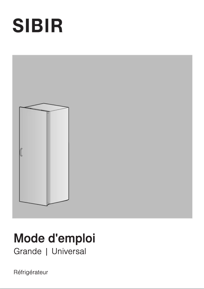 Page 1 de la notice Manuel utilisateur SIBIR Grande/60
