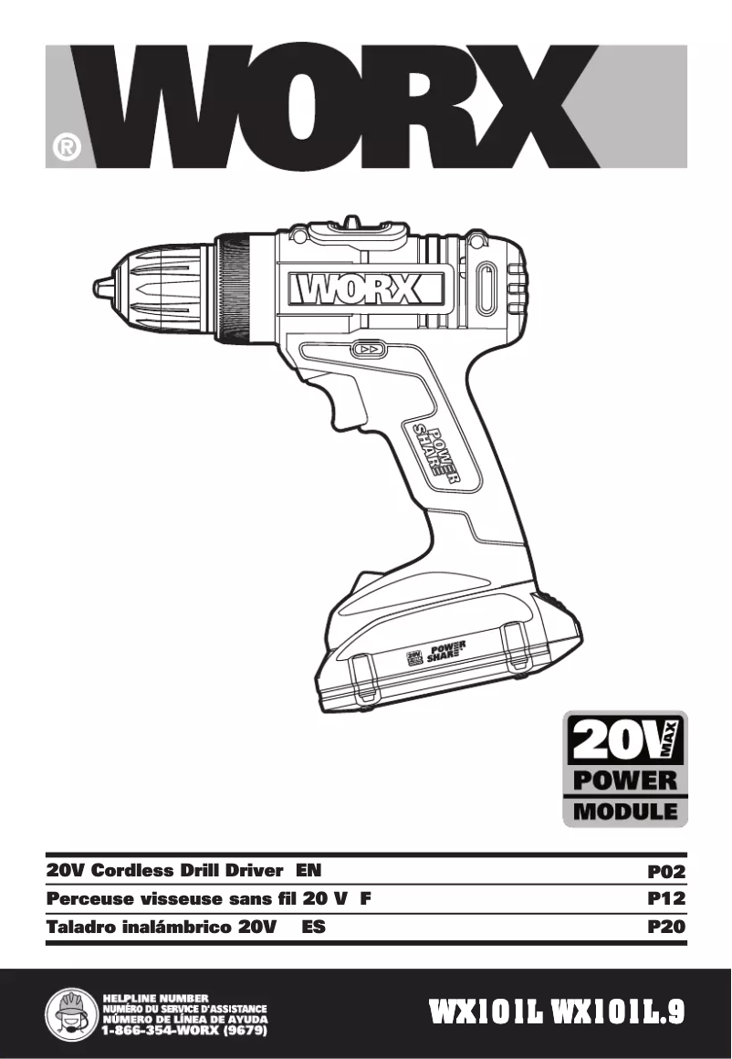 Page n°1 - Manuel utilisateur Worx WX101L