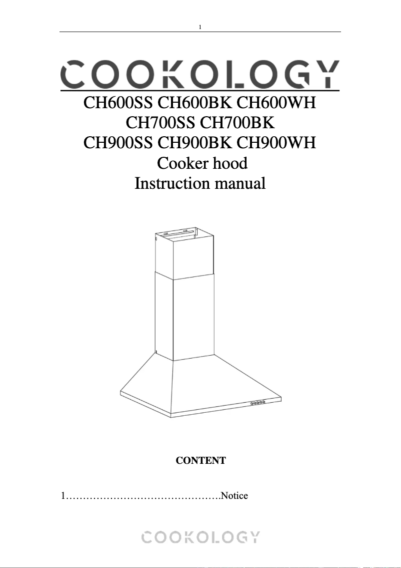 Page n°1 - Manuel utilisateur Cookology CH600BK