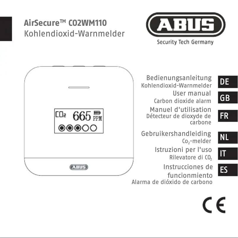 Page 1 de la notice Manuel utilisateur Abus AirSecure CO2WM110