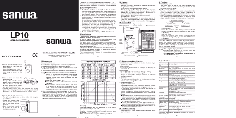 Imagen de la primera página del manual del dispositivo LP10