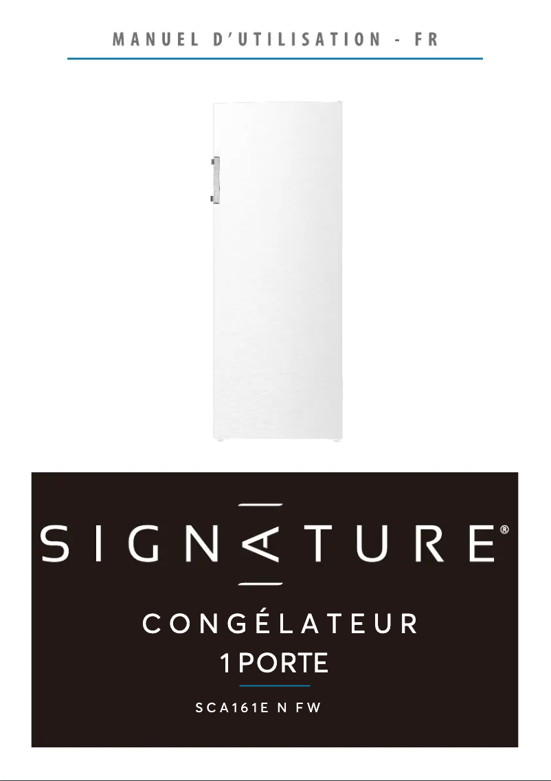 Page n°1 - Manuel utilisateur Signature SCA161ENFW