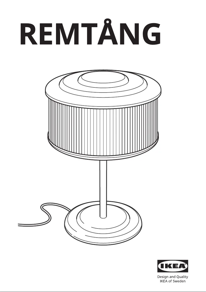 Page 1 de la notice Manuel utilisateur Ikea REMTÅNG 505.664.11