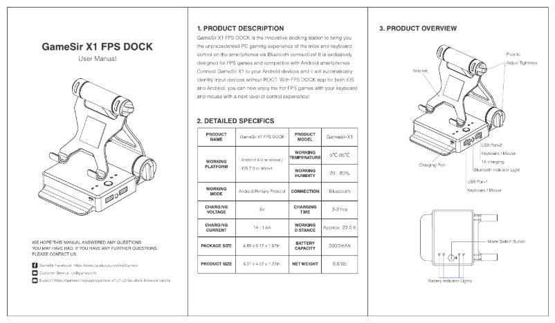 Image de la première page du manuel de l'appareil X1