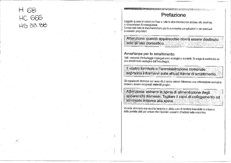 Image de la première page du manuel de l'appareil H 68