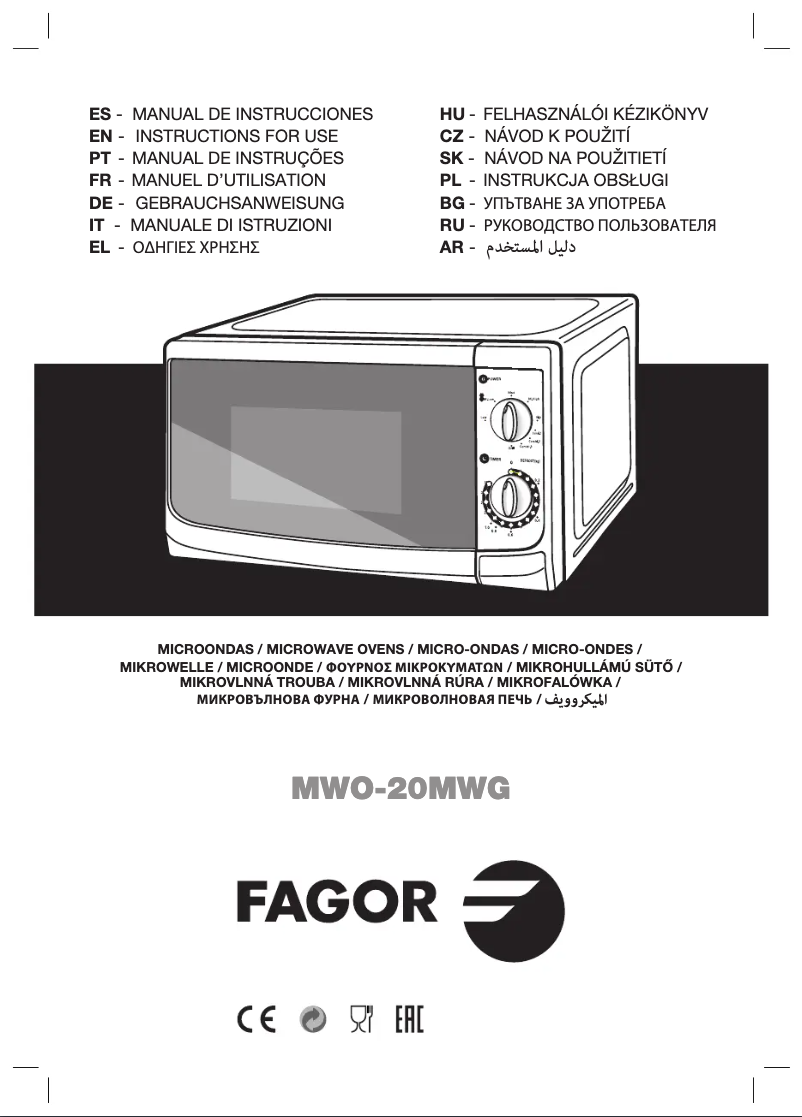 Page 1 de la notice Manuel utilisateur Fagor MWO-20MGW