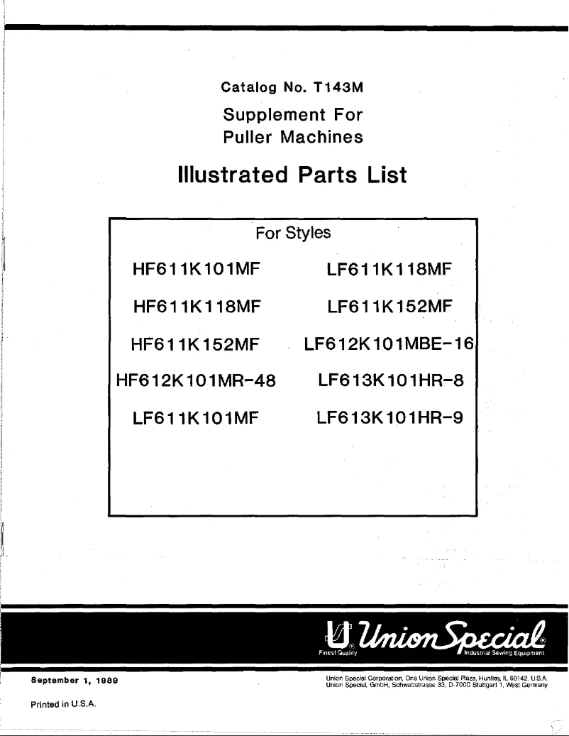Page 1 de la notice Manuel utilisateur Union Special LF611K152MF