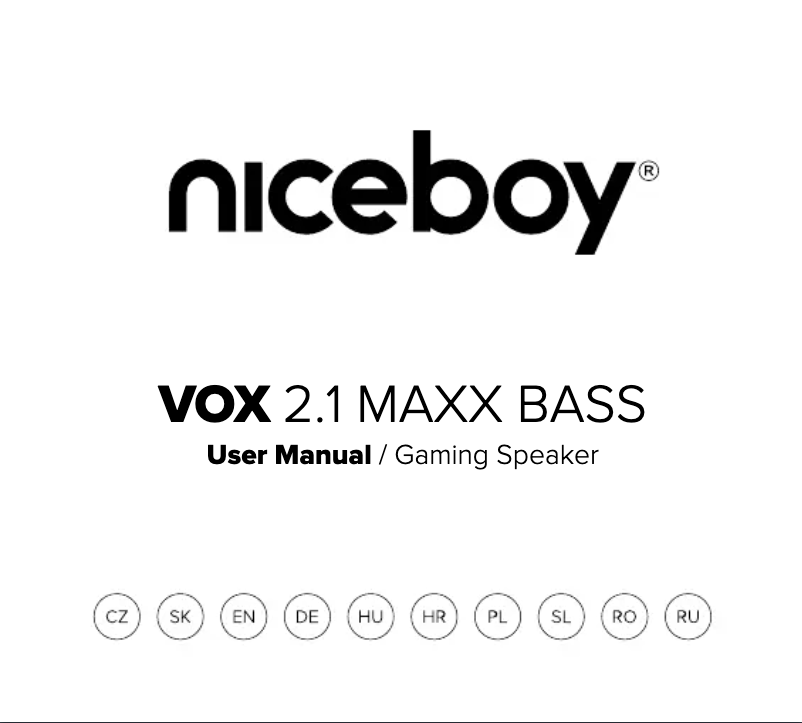Page n°1 - Manuel utilisateur Niceboy ORYX VOX 2.1 MAXX BASS