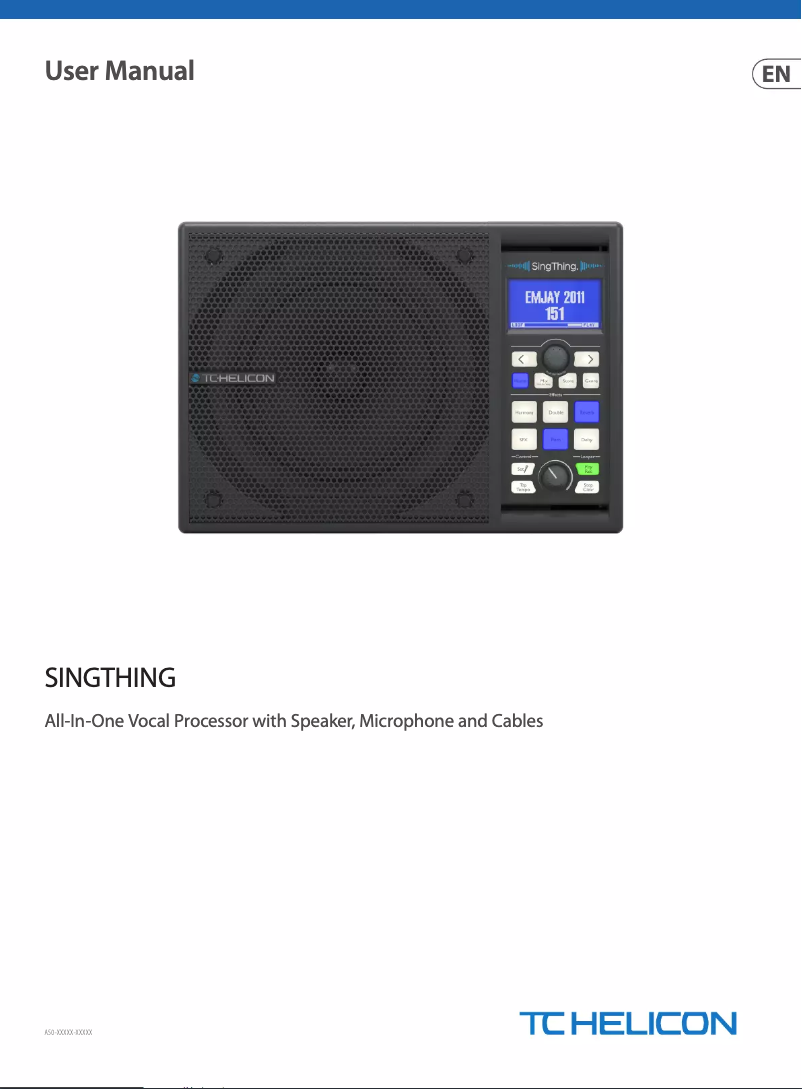 Page n°1 - Manuel utilisateur TC Helicon Singthing.