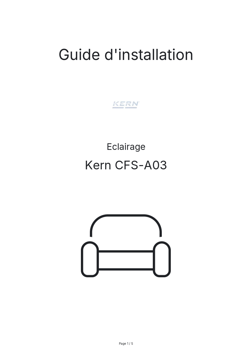 Image de la première page du manuel de l'appareil CFS-A03