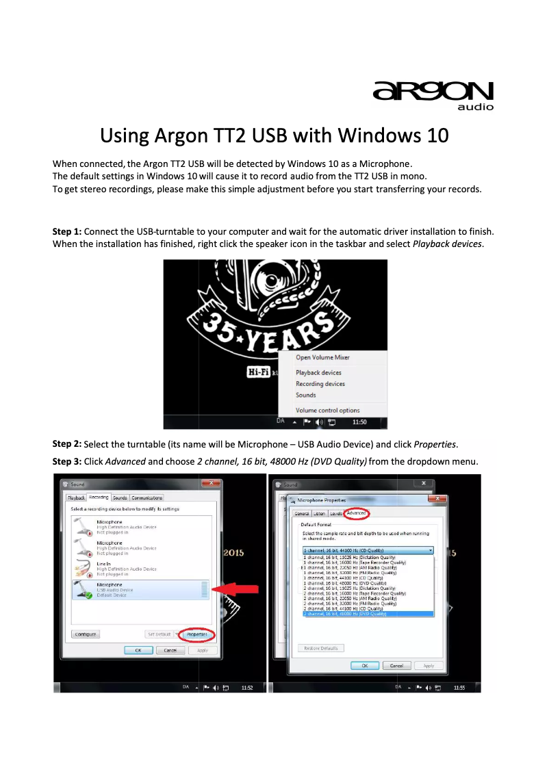 Image de la première page du manuel de l'appareil TT2 USB