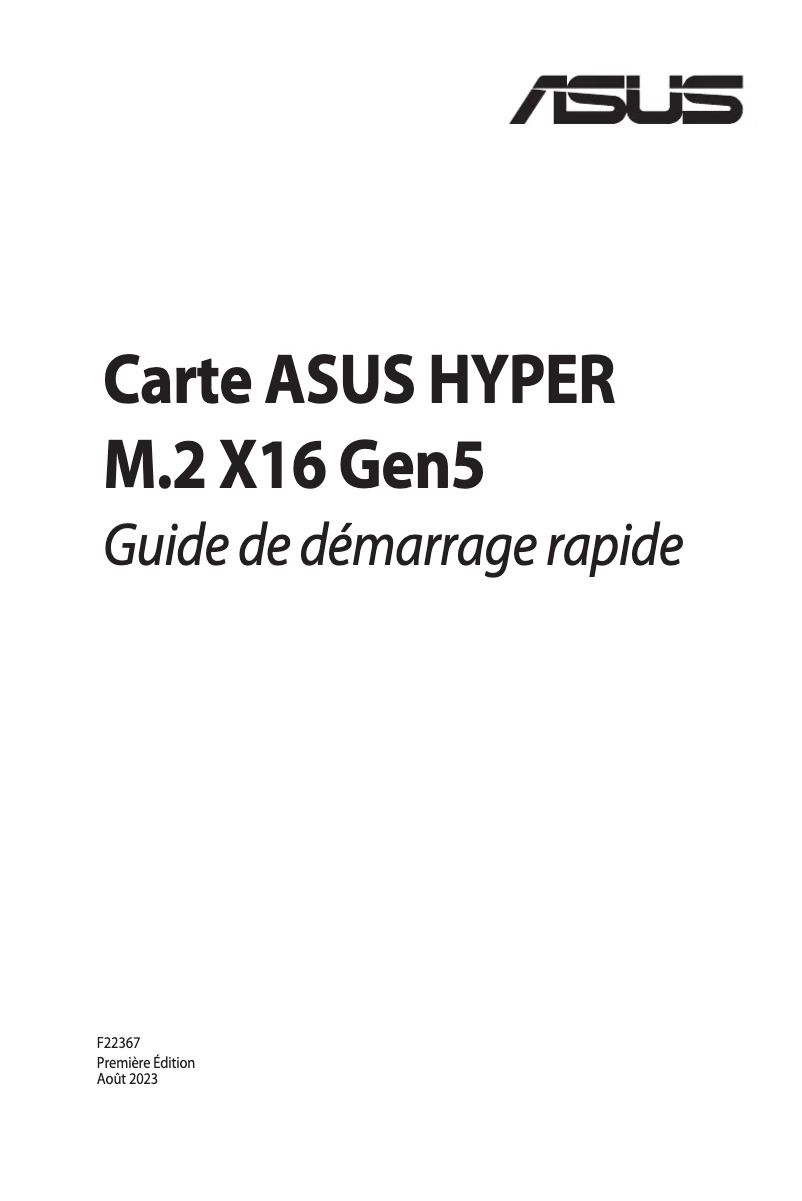Page n°1 - Manuel utilisateur Asus Hyper M.2 x16 Gen5