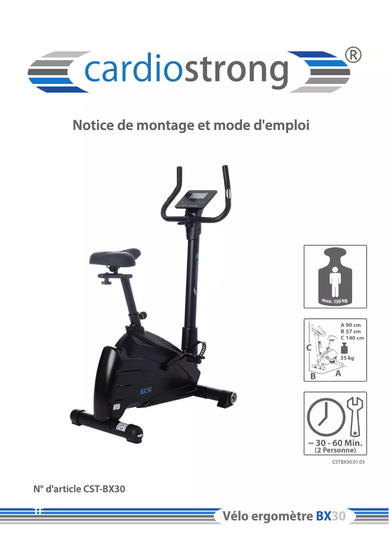 Page n°1 - Manuel utilisateur Cardiostrong BX30